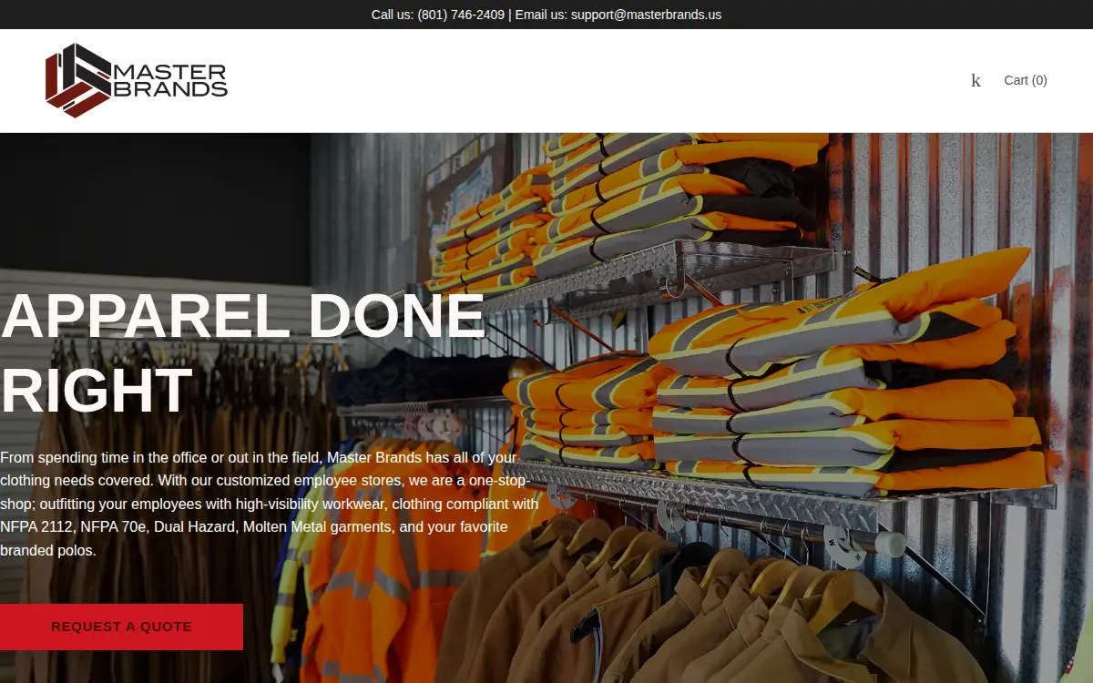 Homepage of Master Brands INC