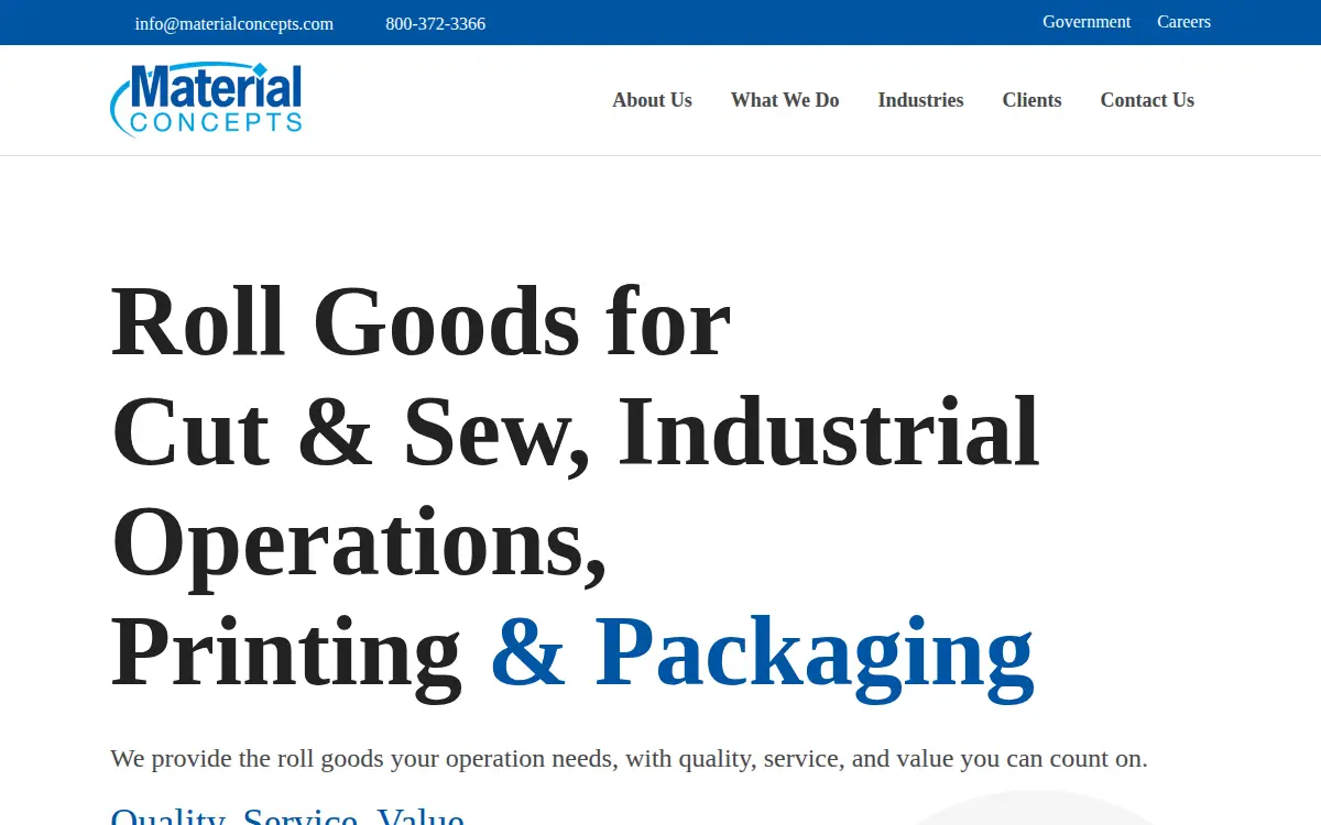 Homepage of Material Concepts, INC.