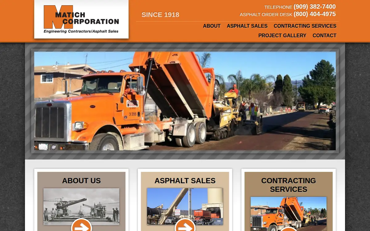 Homepage of Matich Corporation