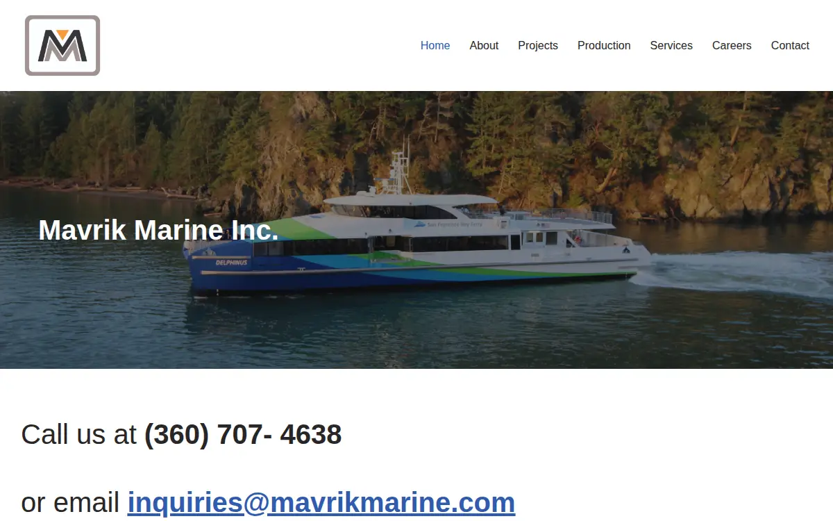Homepage of Mavrik Marine INC