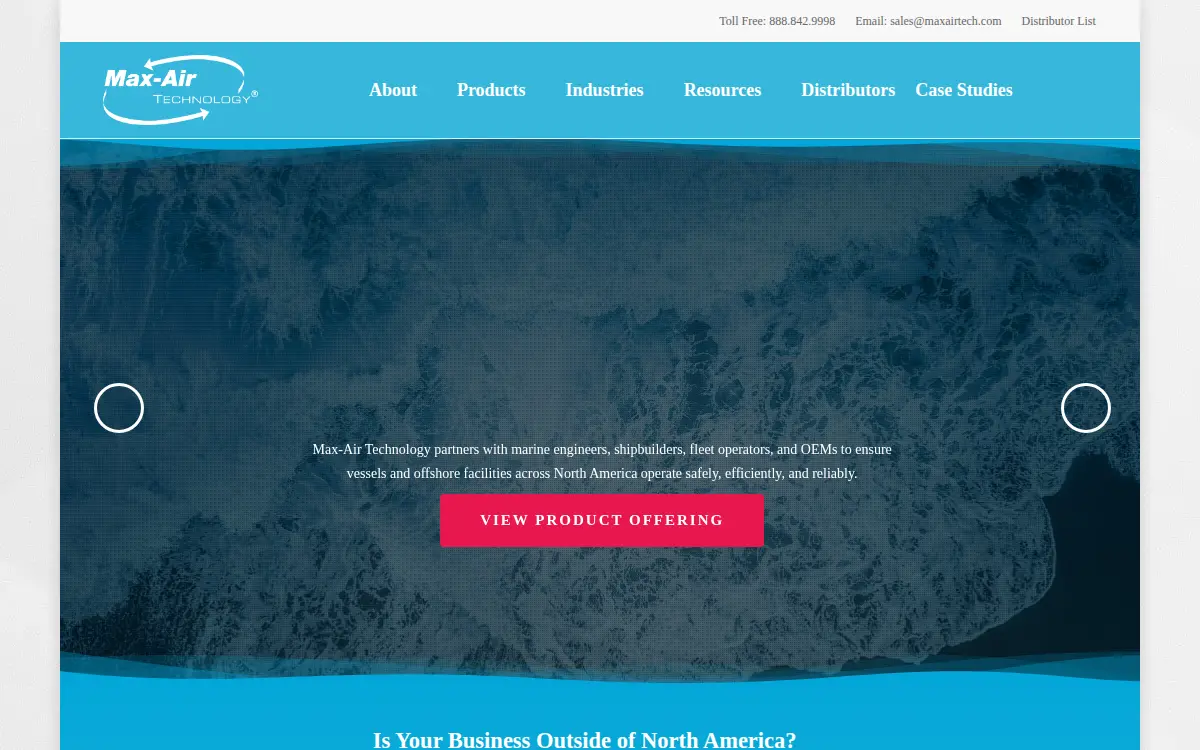 Homepage of Max-air Technology, INC