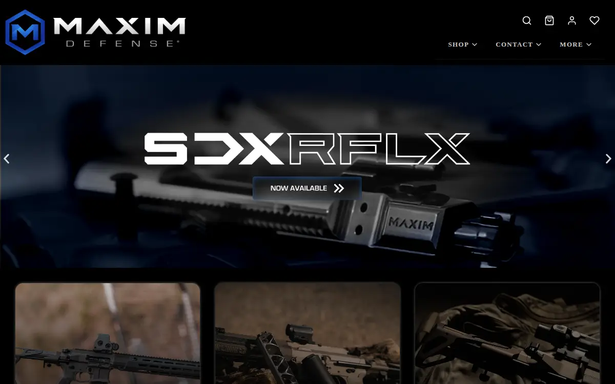 Homepage of Maxim Defense Industries LLC