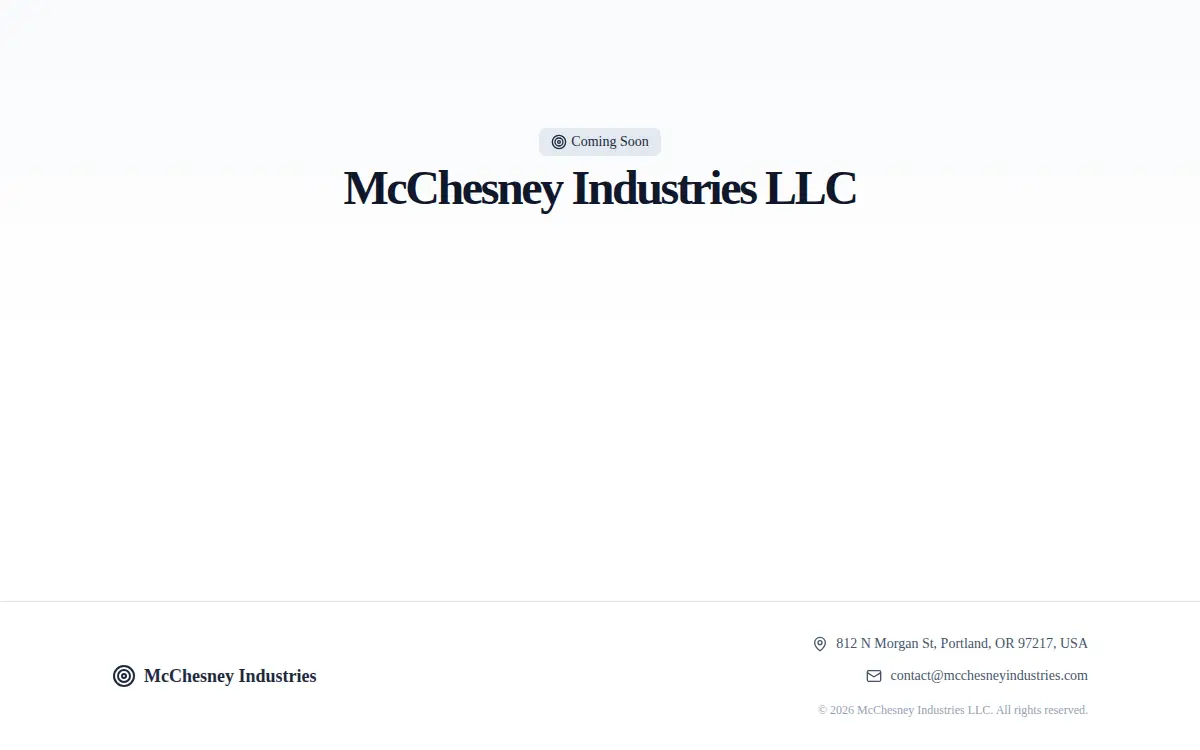 Homepage of Mcchesney Industries LLC