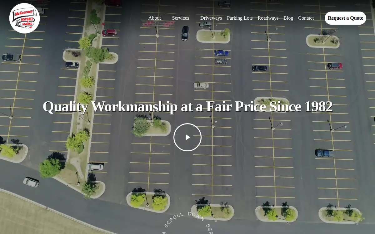 Homepage of Mckearney Asphalt & Sealing INC