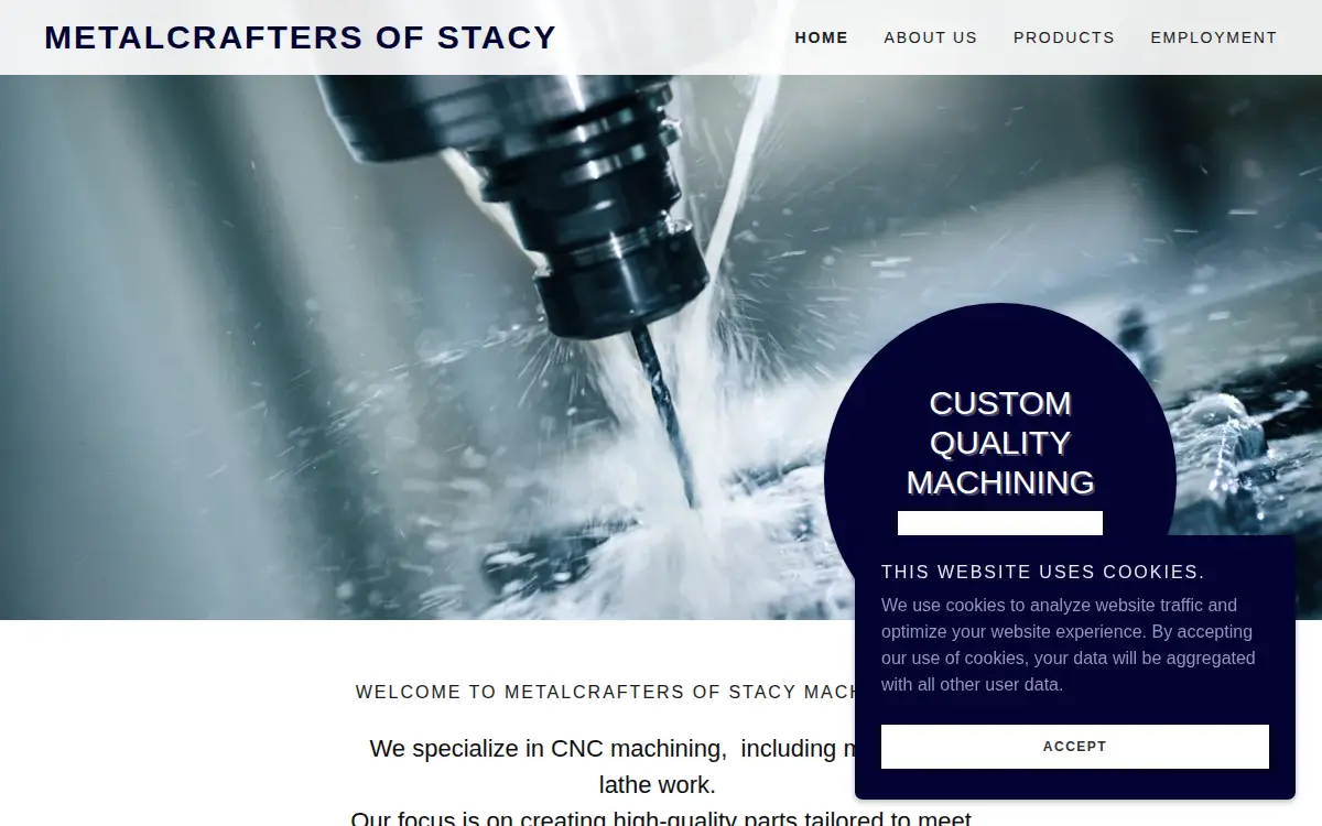 Homepage of Metal Crafters of Stacy, INC.
