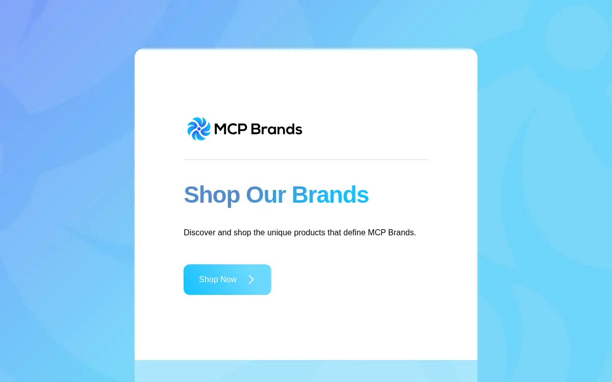Homepage of Mcp Brands LLC