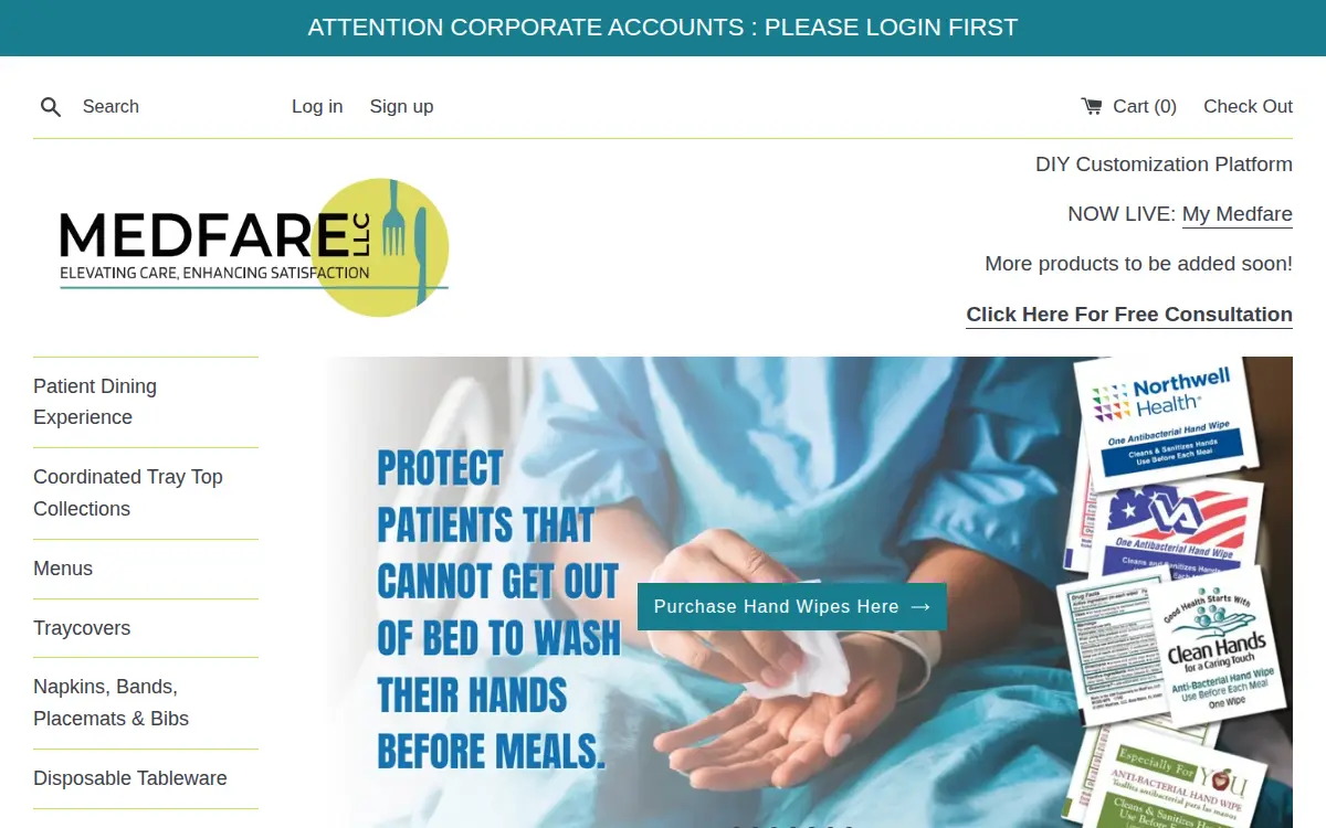 Homepage of Medfare, LLC