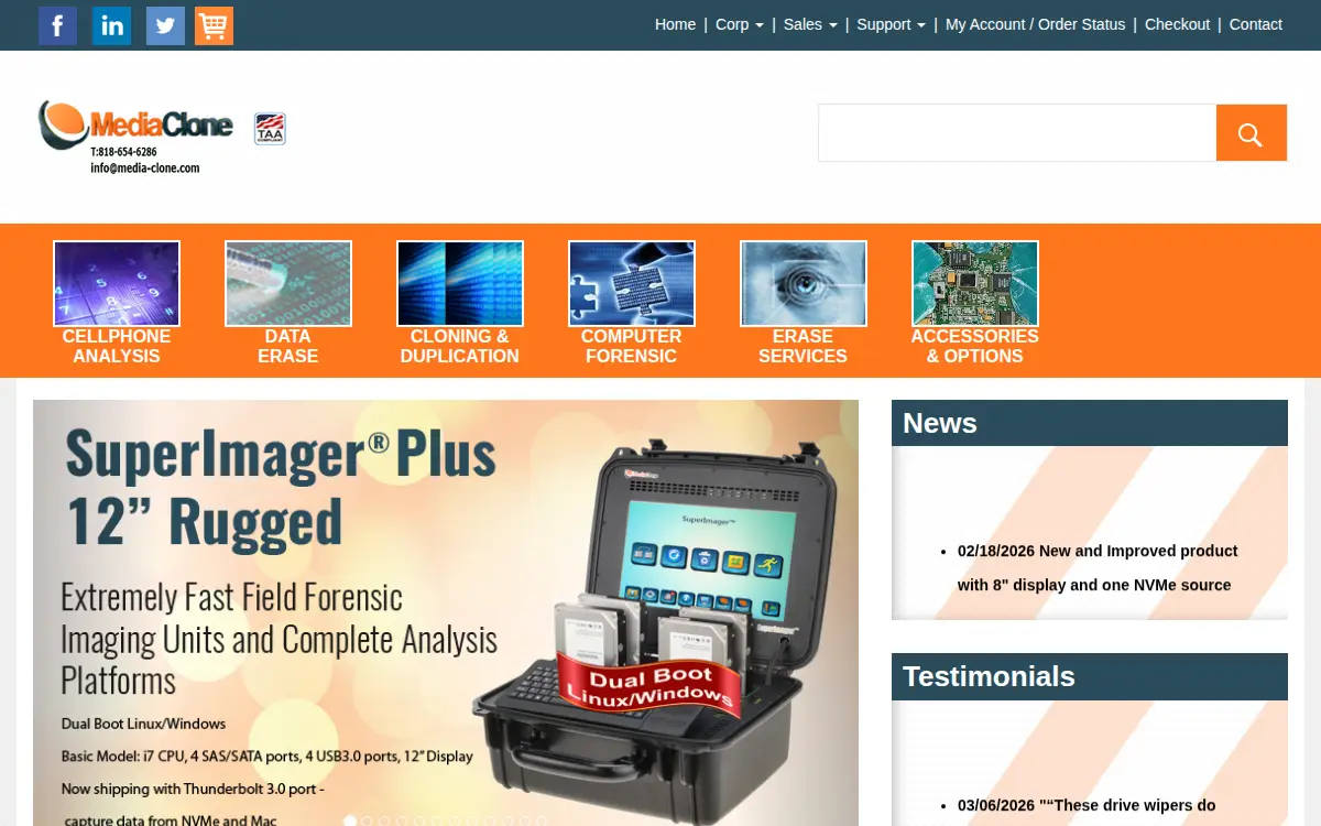 Homepage of Mediaclone, INC.