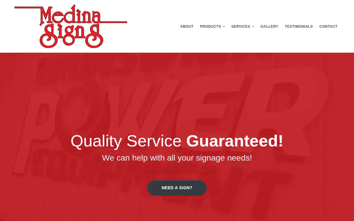 Homepage of Medina Signs INC