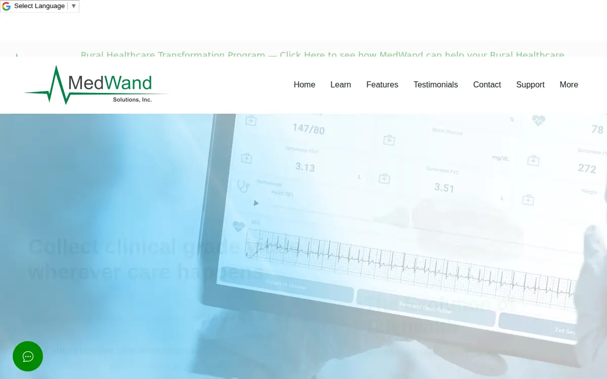 Homepage of Medwand Solutions, INC.