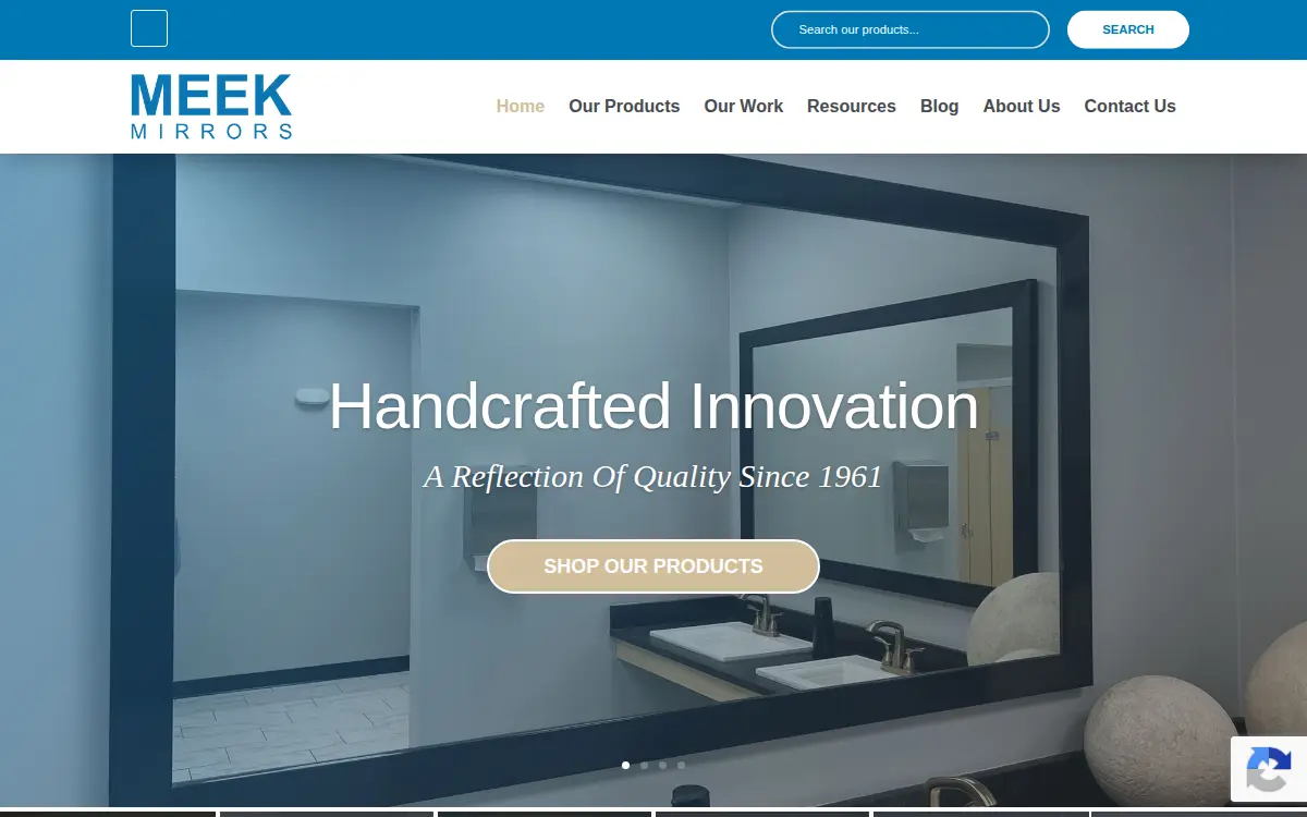 Homepage of Meek Mirrors, LLC