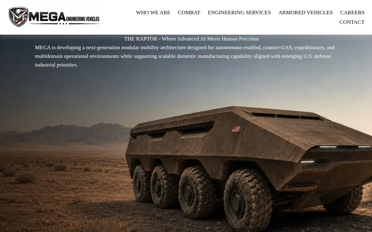 Homepage of Mega Engineering Vehicles