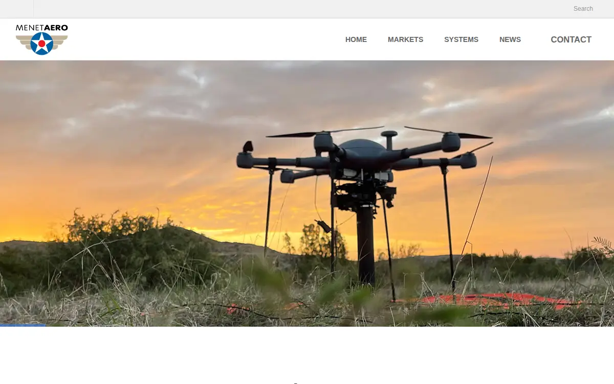 Homepage of Menet Aero LLC