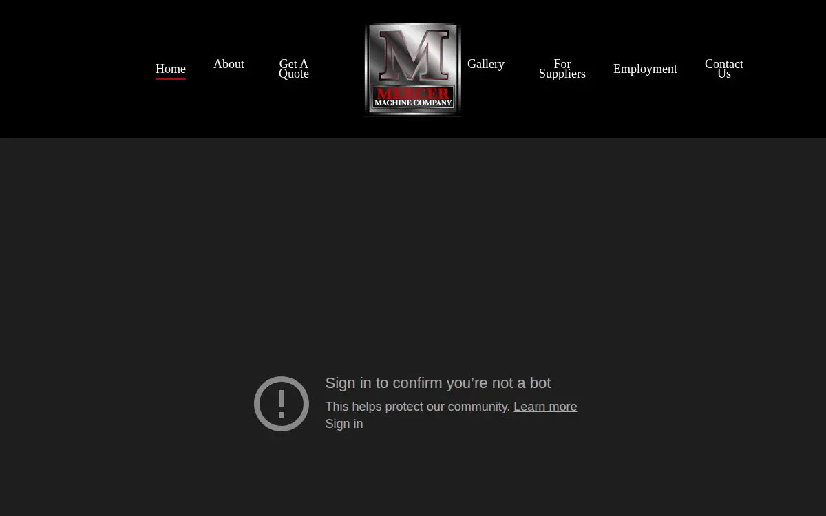 Homepage of Mercer Machine Company, INC