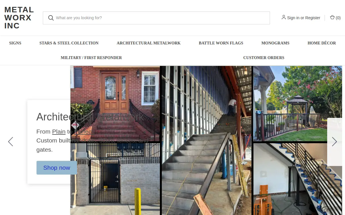 Homepage of Metalworx, INC.