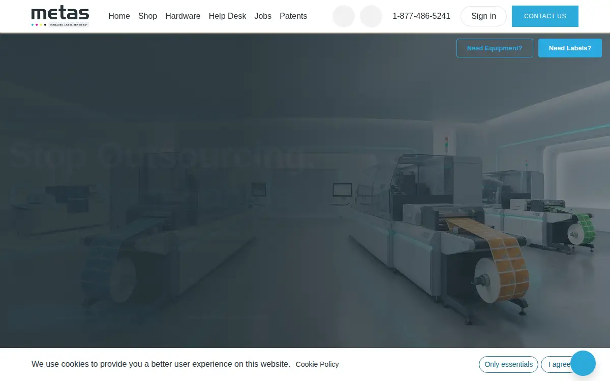 Homepage of Metas LLC