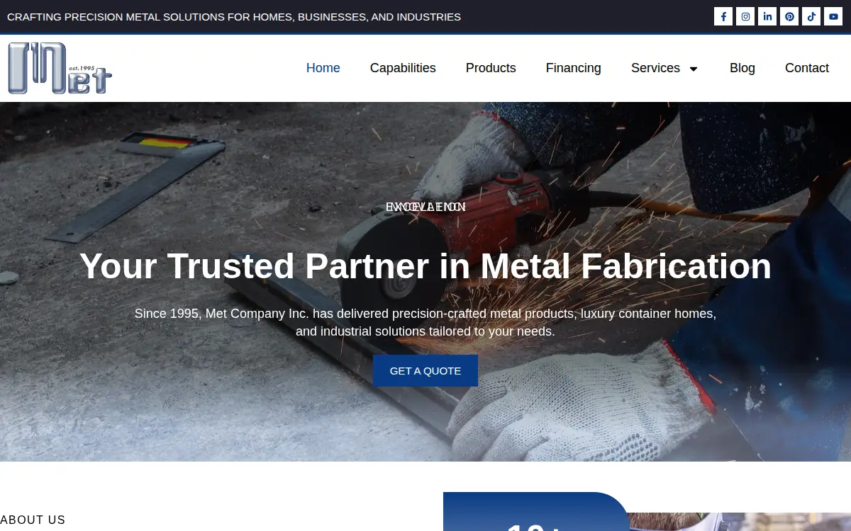 Homepage of Met International Trading Company, INC.