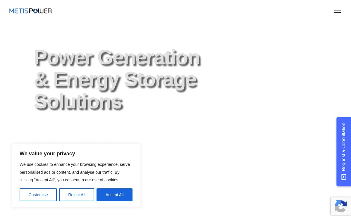 Homepage of Metis Power INC.