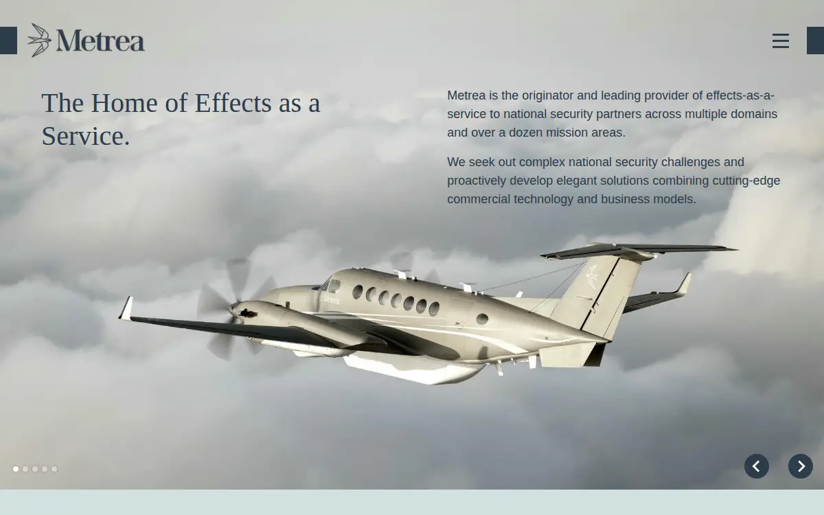 Homepage of Metrea Advanced Signals LLC