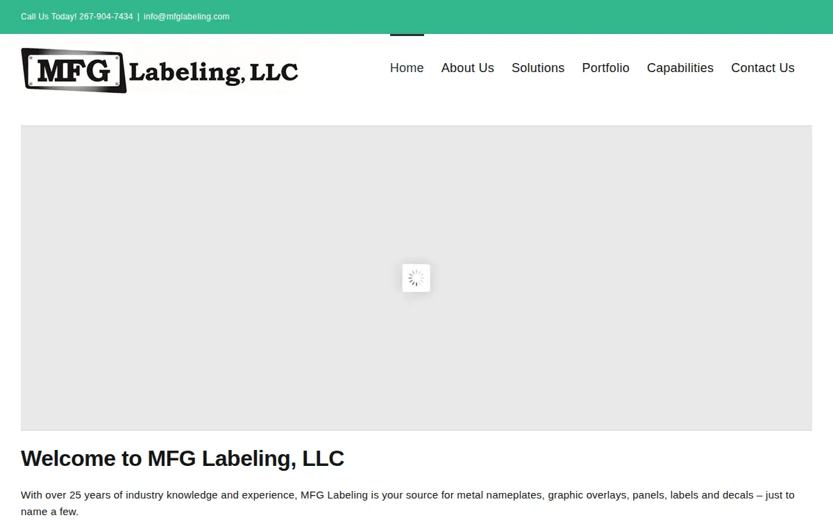 Homepage of Mfg Labeling LLC