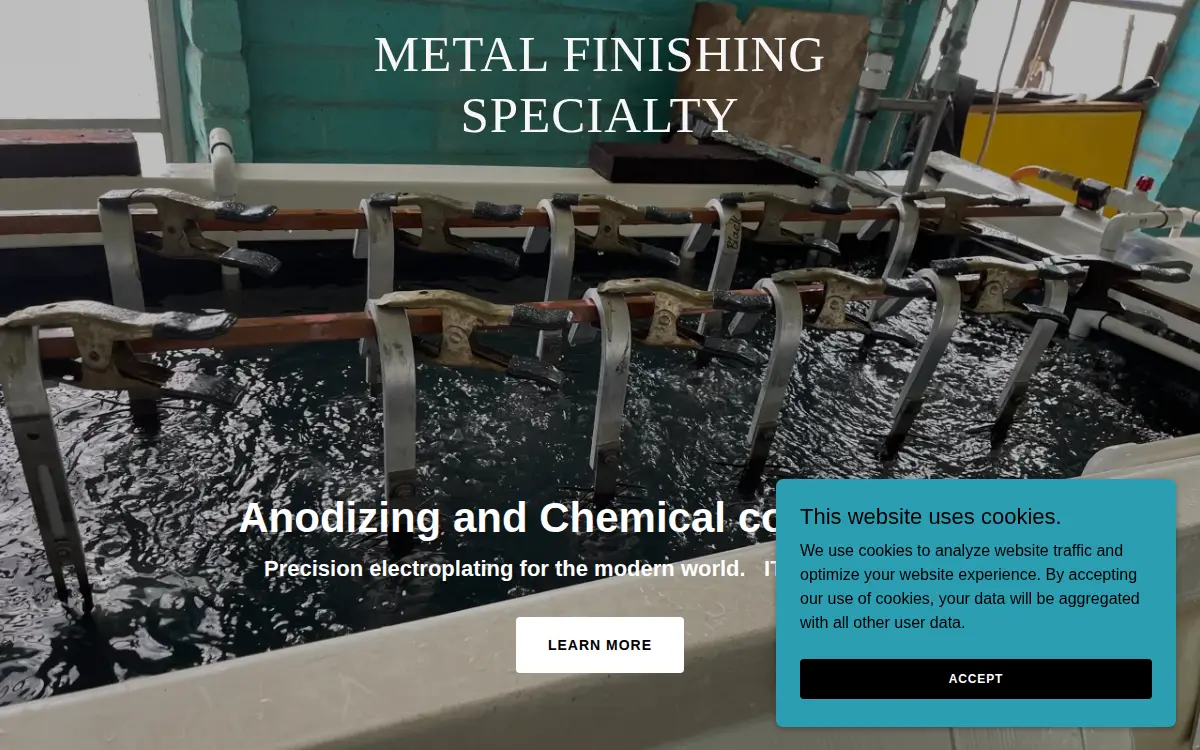 Homepage of Metal Finishing Specialty, LLC