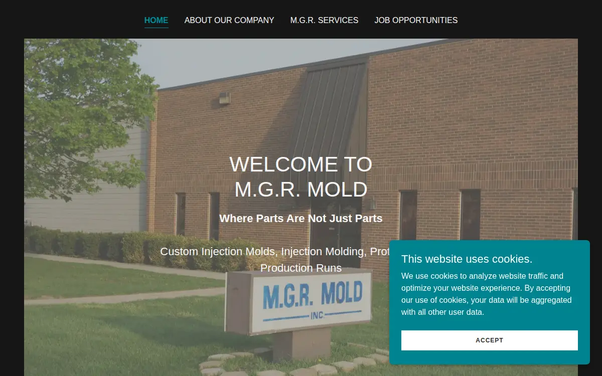 Homepage of M.g.r. Molds INC