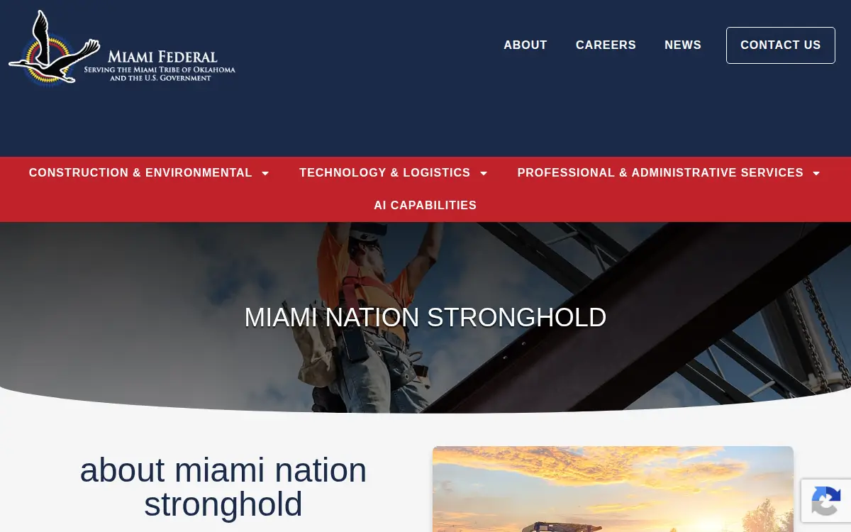 Homepage of Miami Nation Stronghold, LLC