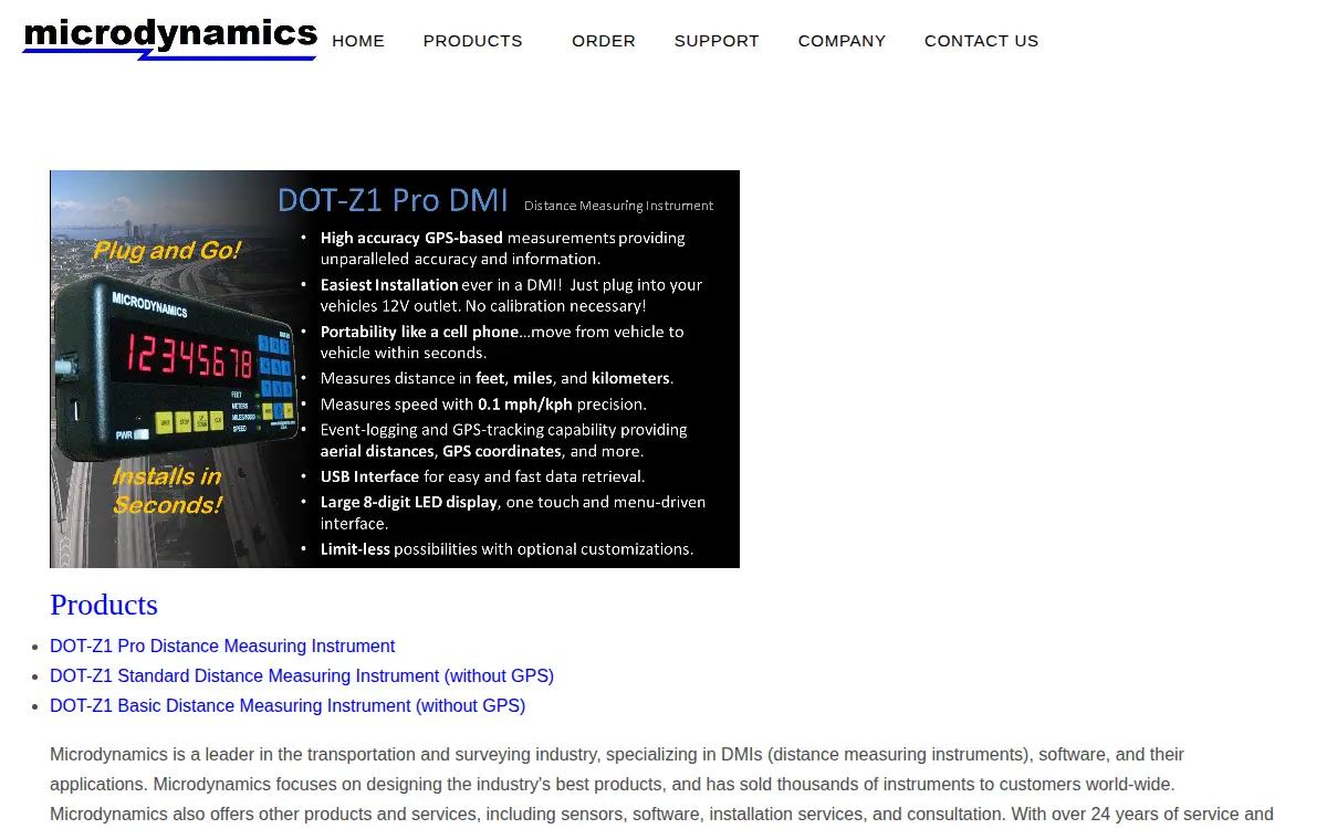 Homepage of Microdynamics LLC