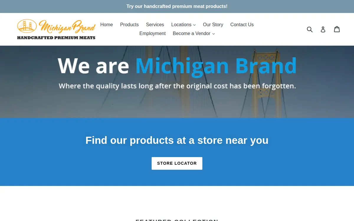 Homepage of Michigan Brand, INC