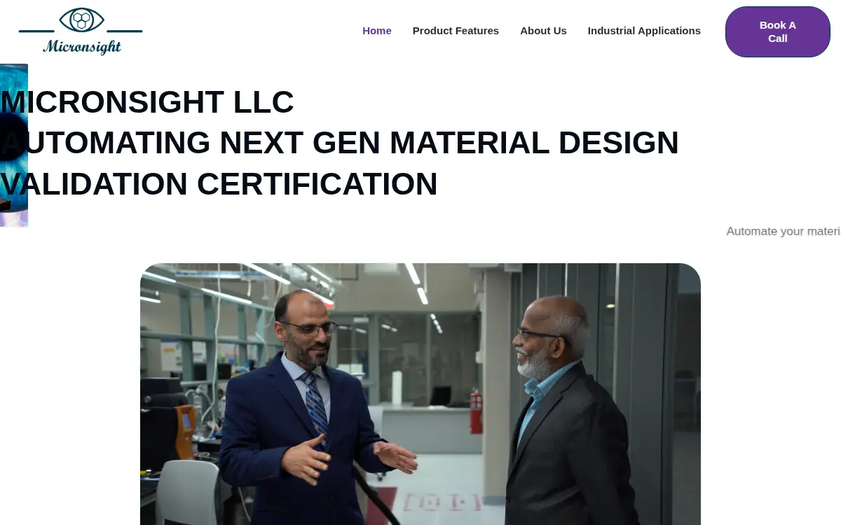 Homepage of Micronsight LLC