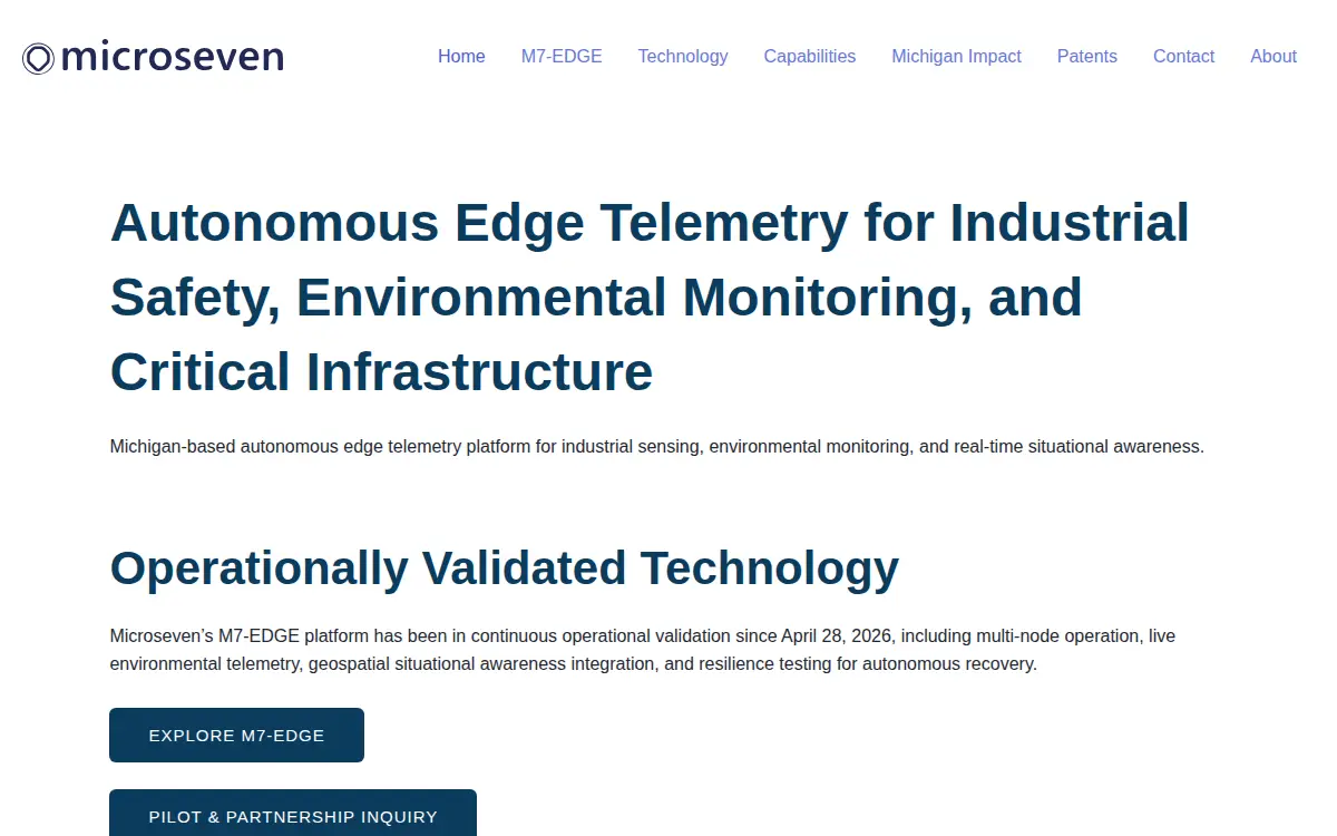 Homepage of Microseven Systems LLC