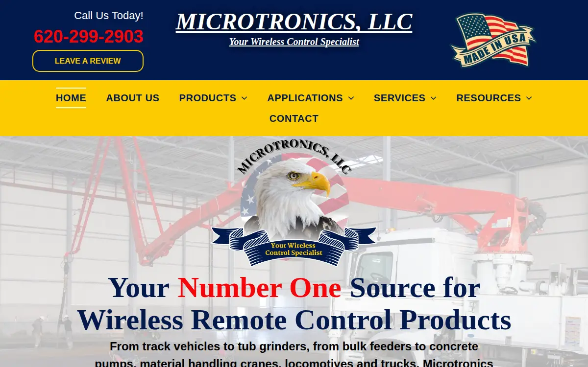 Homepage of Microtronics, LLC