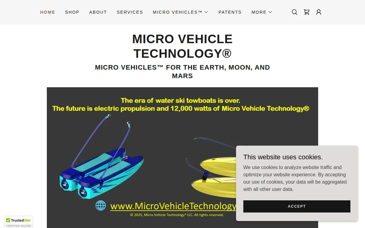 Homepage of Micro Vehicle Technology LLC