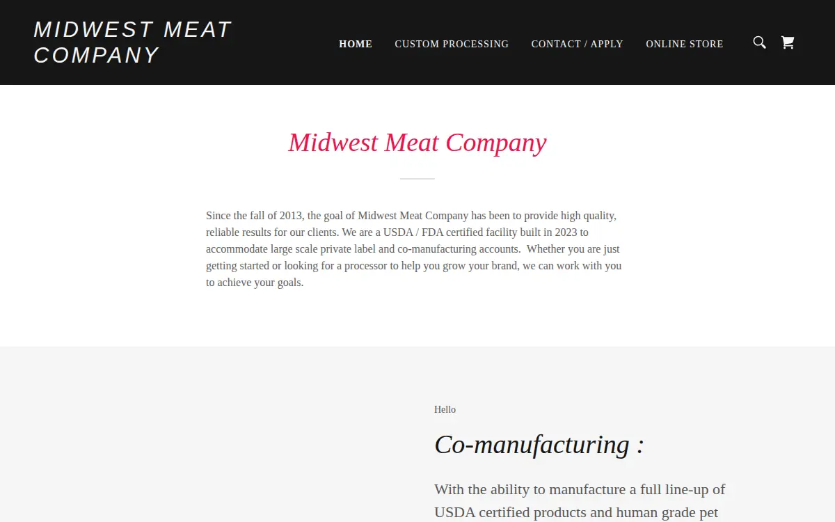 Homepage of H & R LLC