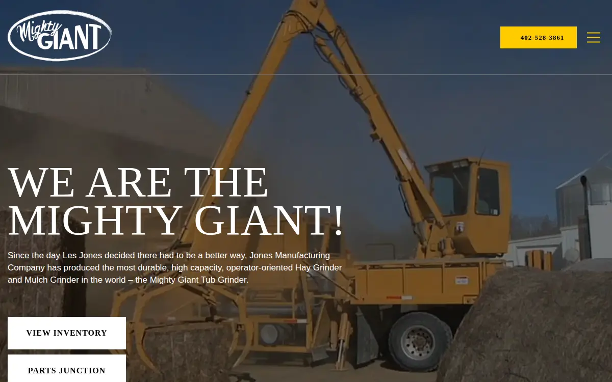 Homepage of Jones Manufacturing Company