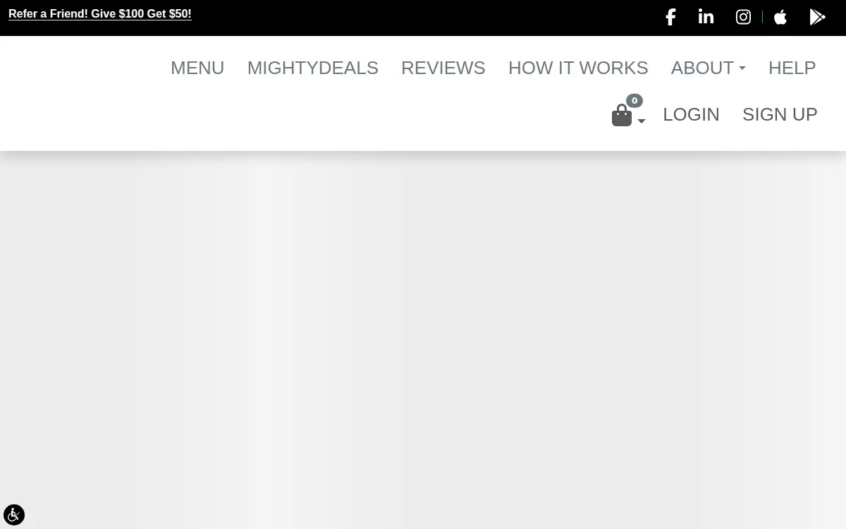 Homepage of Mighty Meals, INC.