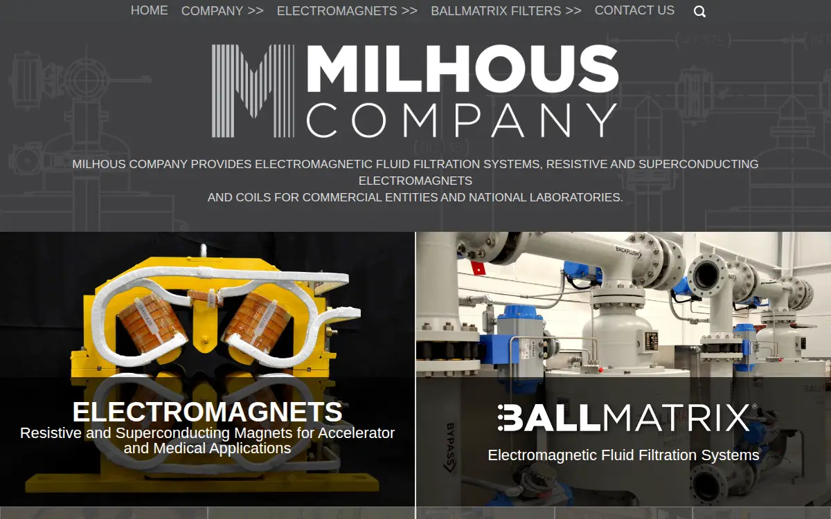 Homepage of Milhous Control Company
