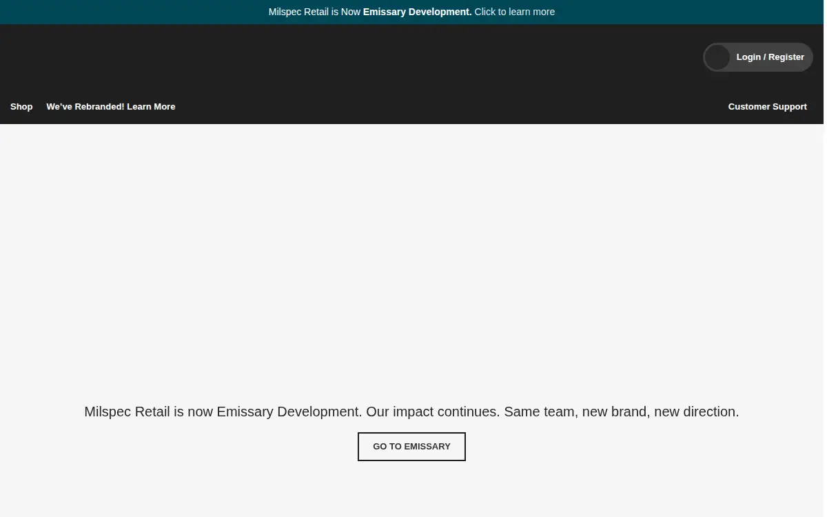 Homepage of Milspec Enterprises, LLC