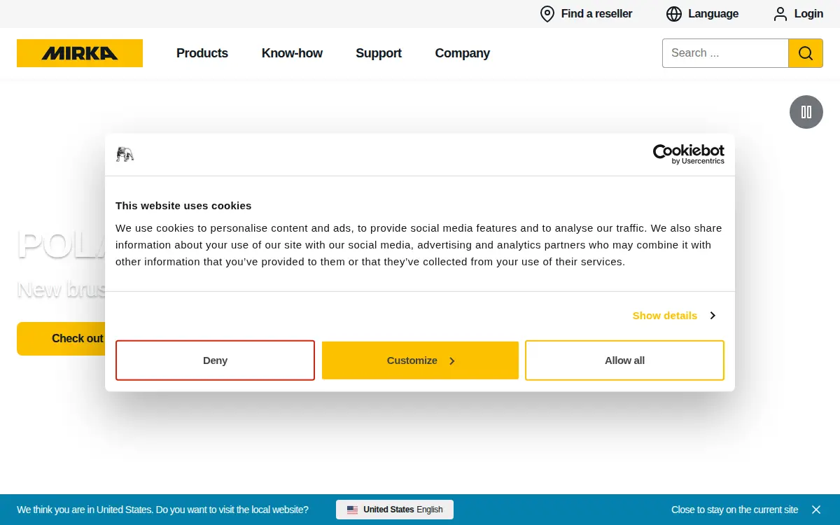 Homepage of Mirka USA INC