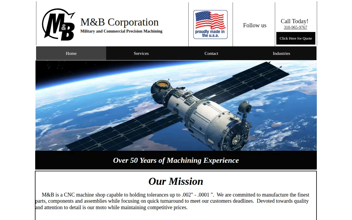 Homepage of M&b Assembly CORP