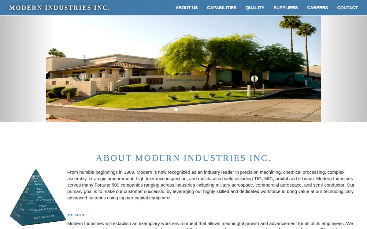 Homepage of Modern Industries INC