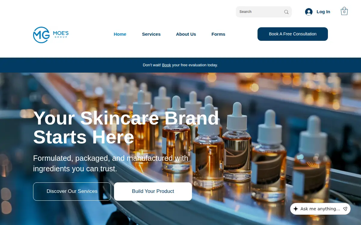 Homepage of Moes Group LLC