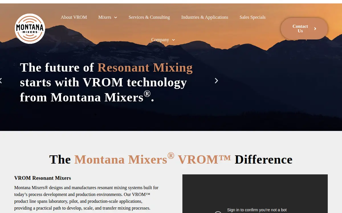 Homepage of Montana Mixers LLC