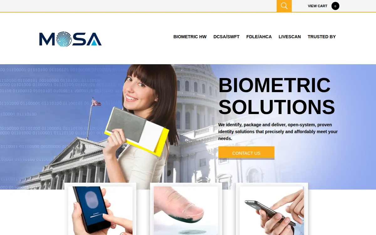 Homepage of Mosa Technology Solutions, LLC