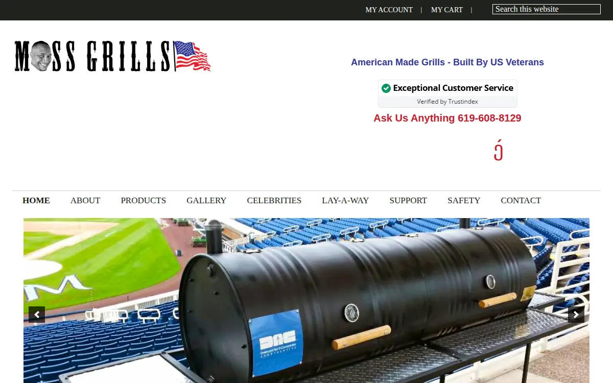 Homepage of Moss Grills, Frederick Moss Iii LLC
