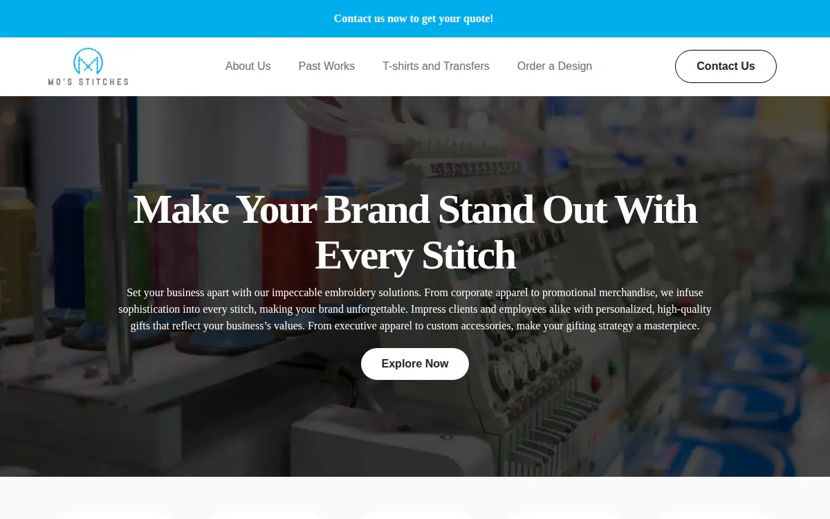 Homepage of Mo's Stitch & Print INC.