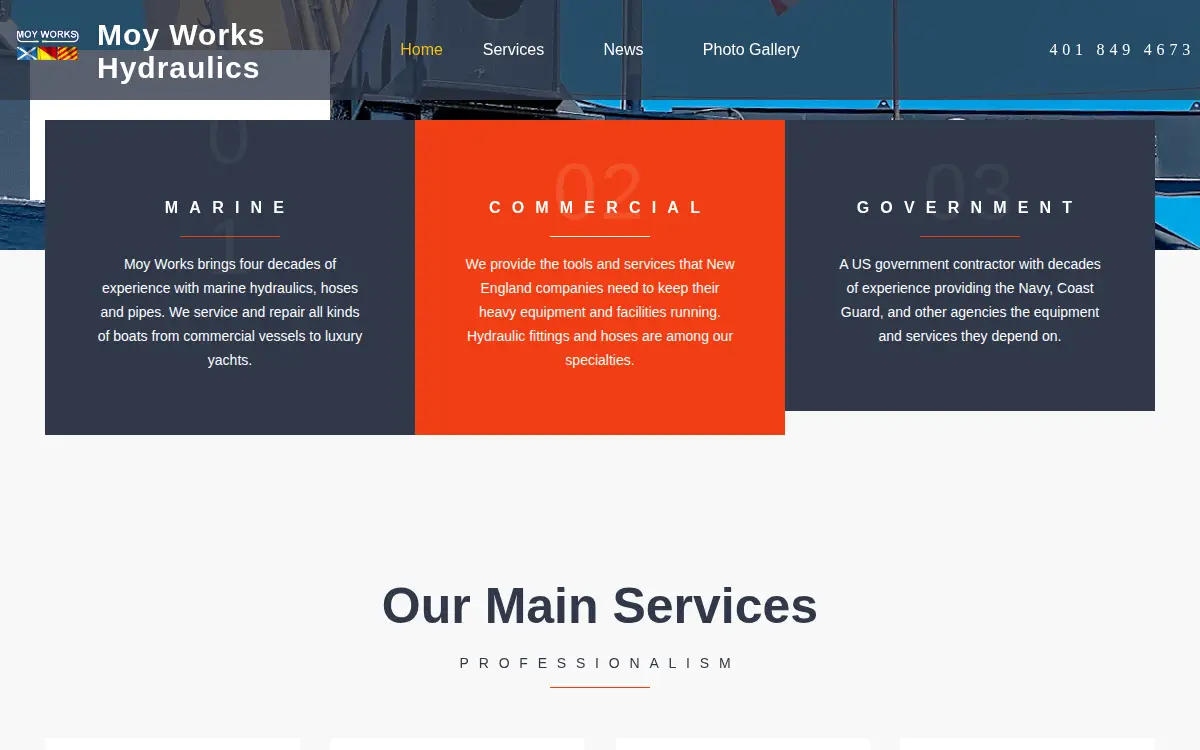 Homepage of Moy Works Hydraulics INC