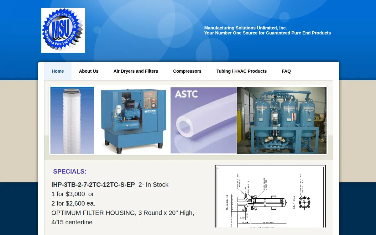 Homepage of Manufacturing Solutions Unlimited, INC