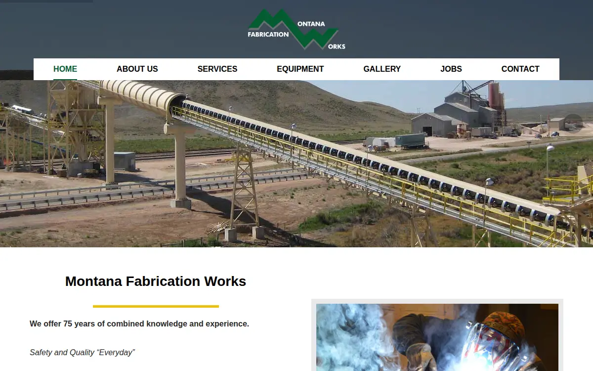 Homepage of Montana Fabrication Works LLC