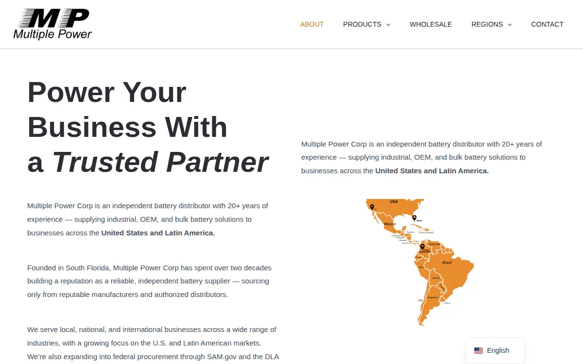 Homepage of Multiple Power, CORP.
